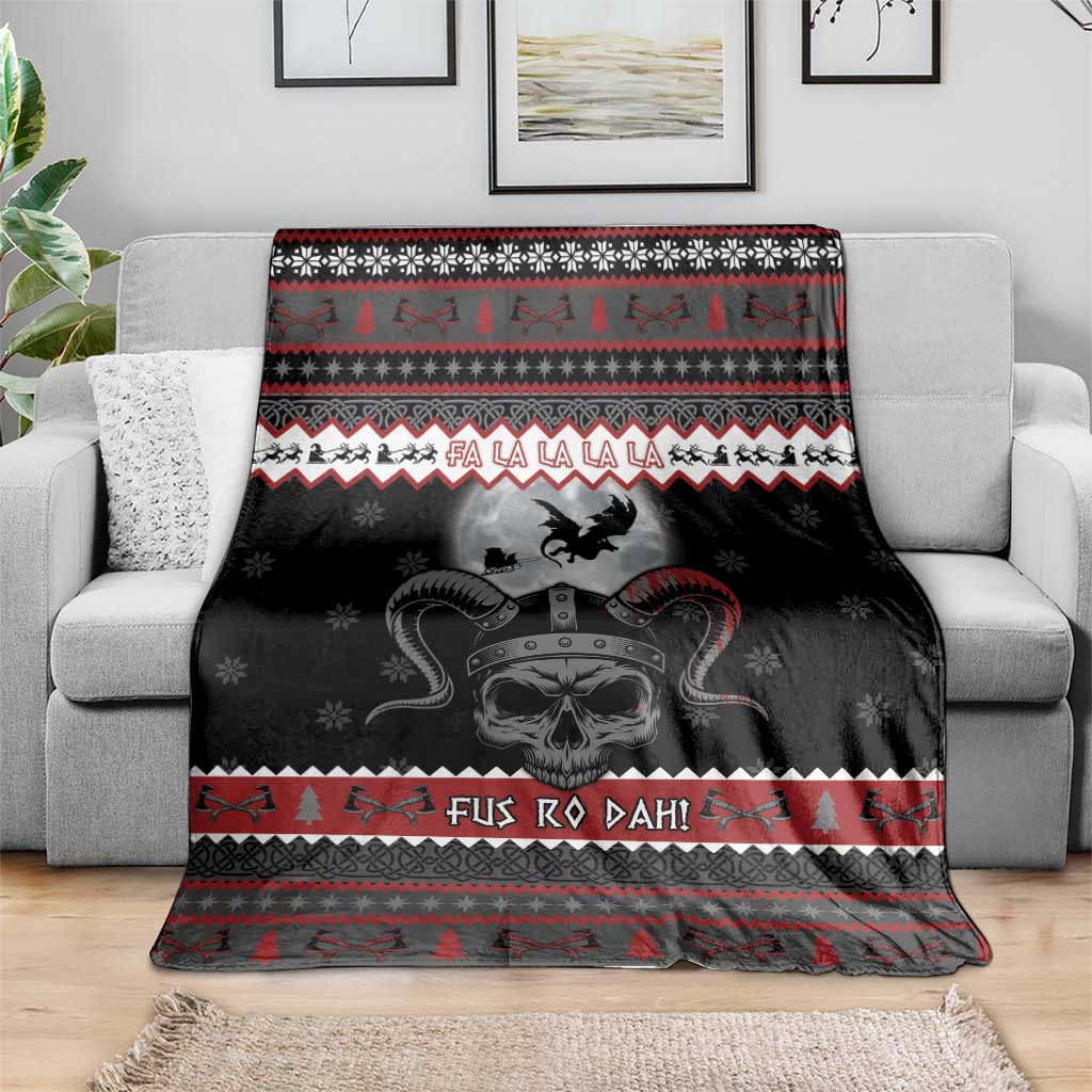 Vikings Christmas Blanket Fa La La La Fus Ro Dah - Wonder Print Shop