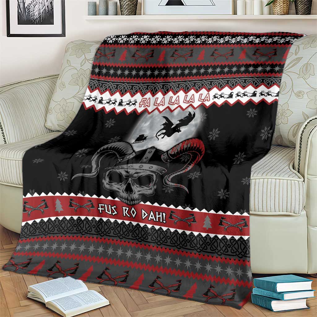 Vikings Christmas Blanket Fa La La La Fus Ro Dah - Wonder Print Shop