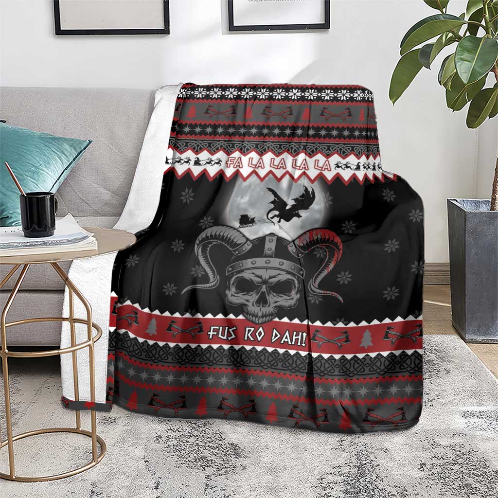 Vikings Christmas Blanket Fa La La La Fus Ro Dah - Wonder Print Shop