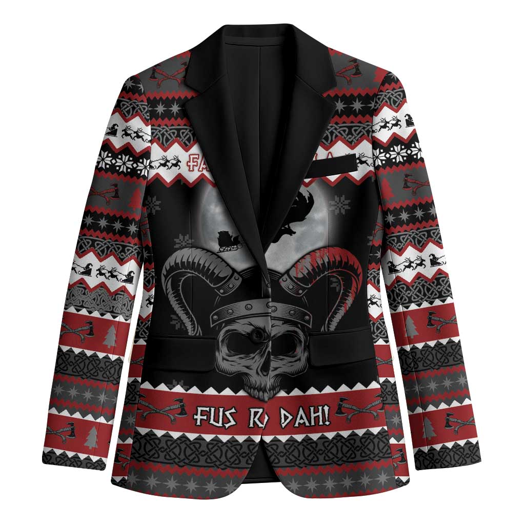 Vikings Christmas Blazer Fa La La La Fus Ro Dah - Wonder Print Shop