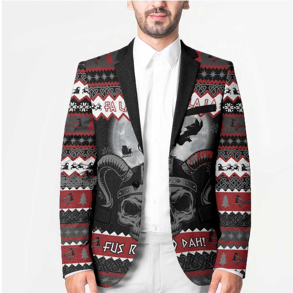 Vikings Christmas Blazer Fa La La La Fus Ro Dah - Wonder Print Shop