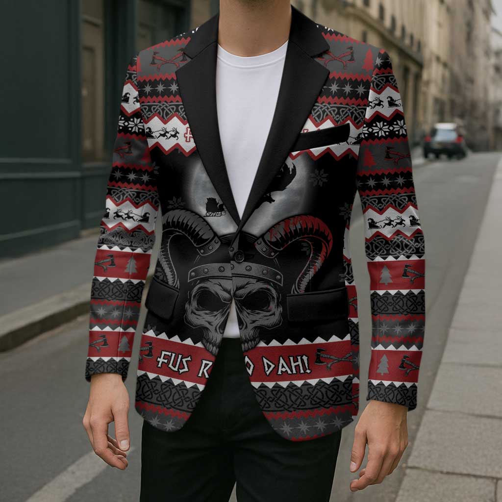 Vikings Christmas Blazer Fa La La La Fus Ro Dah - Wonder Print Shop