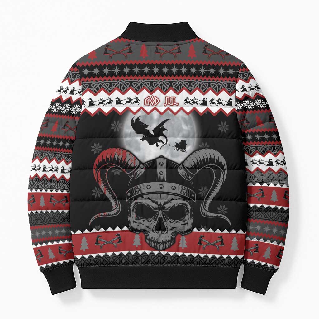 Vikings Christmas Bomber Puffer Jacket Fa La La La Fus Ro Dah - Wonder Print Shop