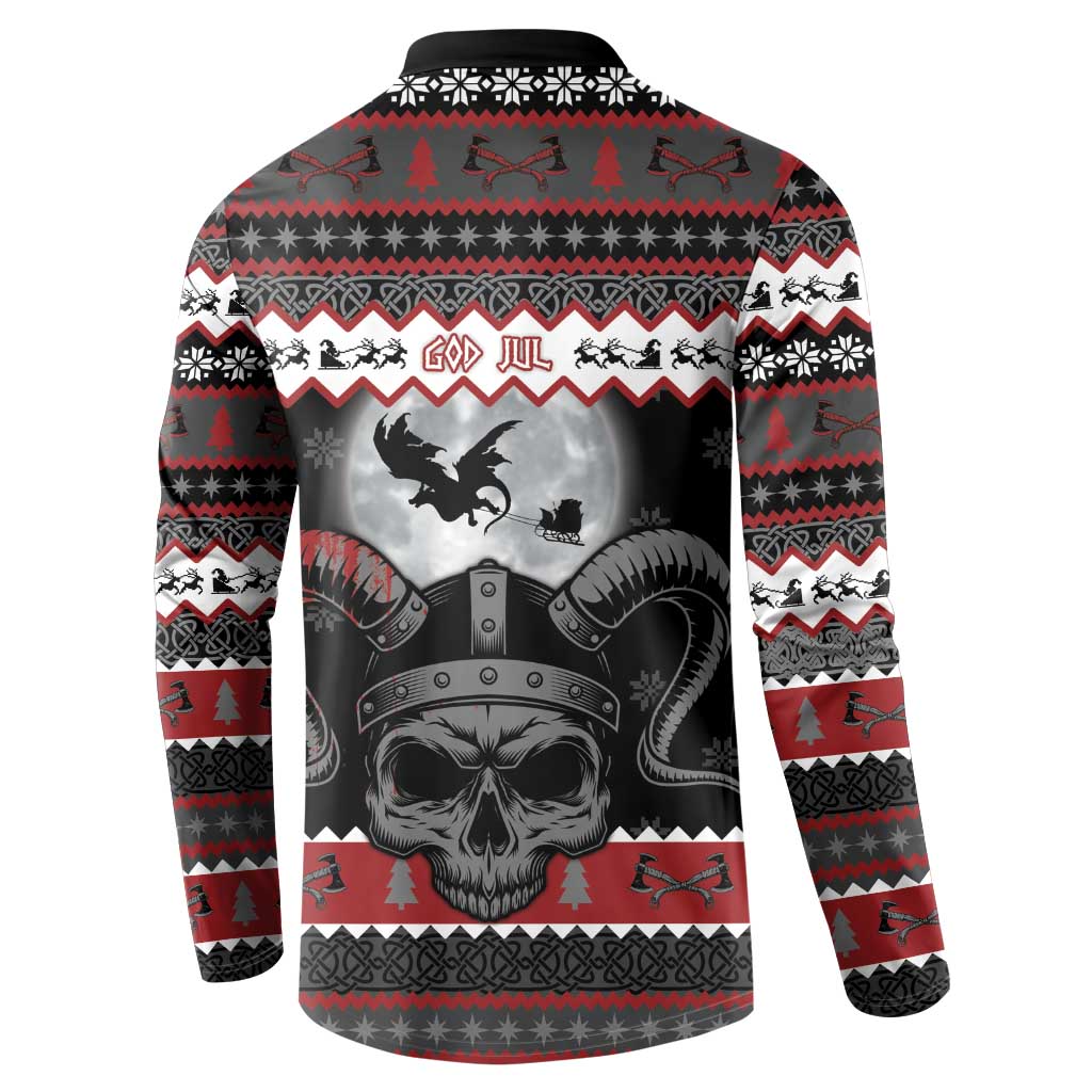 Vikings Christmas Button Sweatshirt Fa La La La Fus Ro Dah - Wonder Print Shop