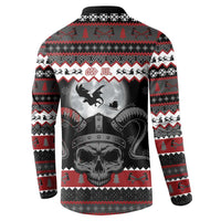 Vikings Christmas Button Sweatshirt Fa La La La Fus Ro Dah - Wonder Print Shop