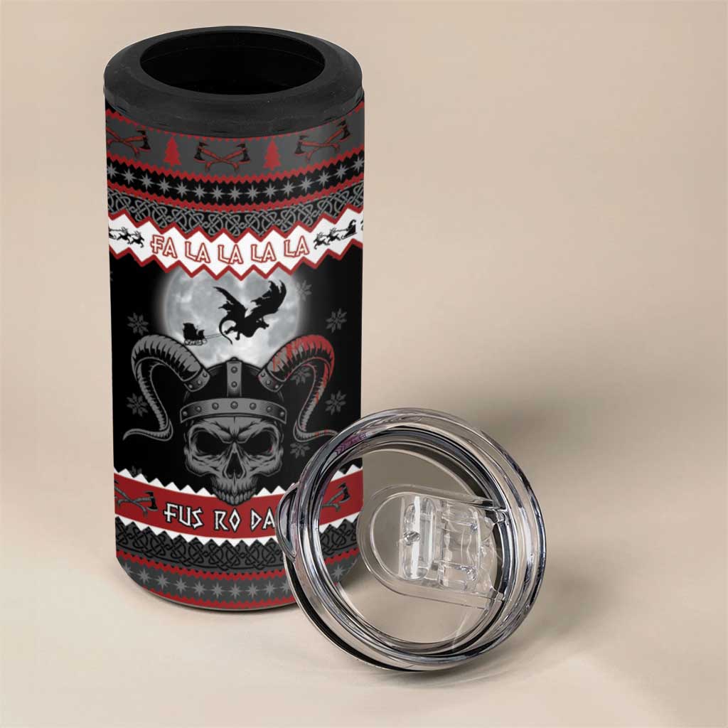 Vikings Christmas 4 in 1 Can Cooler Tumbler Fa La La La Fus Ro Dah - Wonder Print Shop