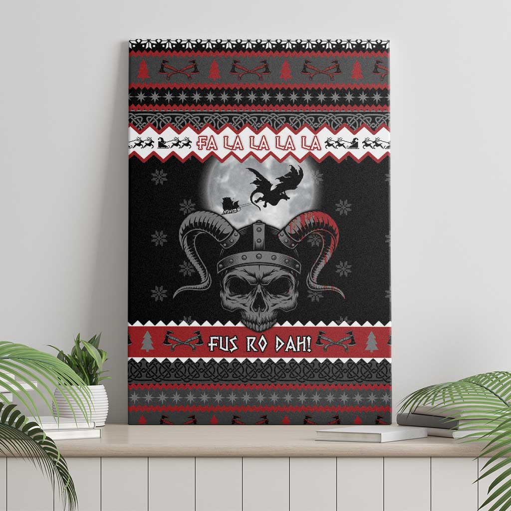 Vikings Christmas Canvas Wall Art Fa La La La Fus Ro Dah - Wonder Print Shop