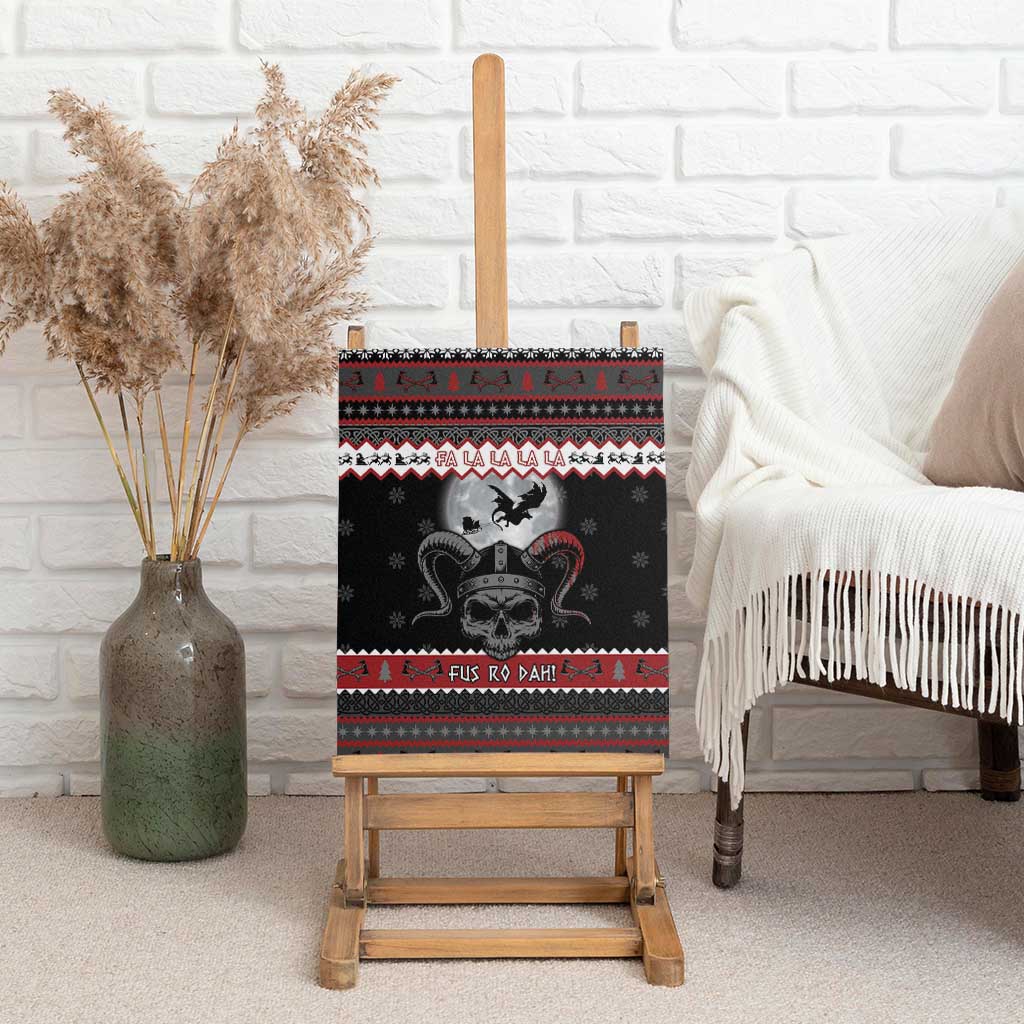Vikings Christmas Canvas Wall Art Fa La La La Fus Ro Dah - Wonder Print Shop