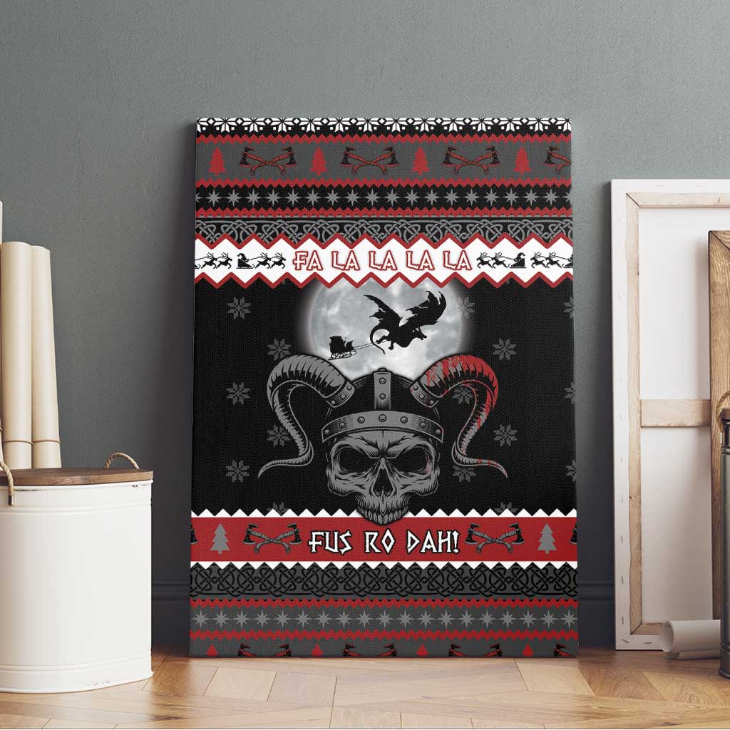 Vikings Christmas Canvas Wall Art Fa La La La Fus Ro Dah - Wonder Print Shop