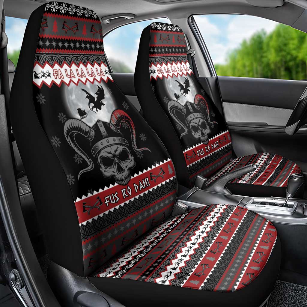 Vikings Christmas Car Seat Cover Fa La La La Fus Ro Dah - Wonder Print Shop