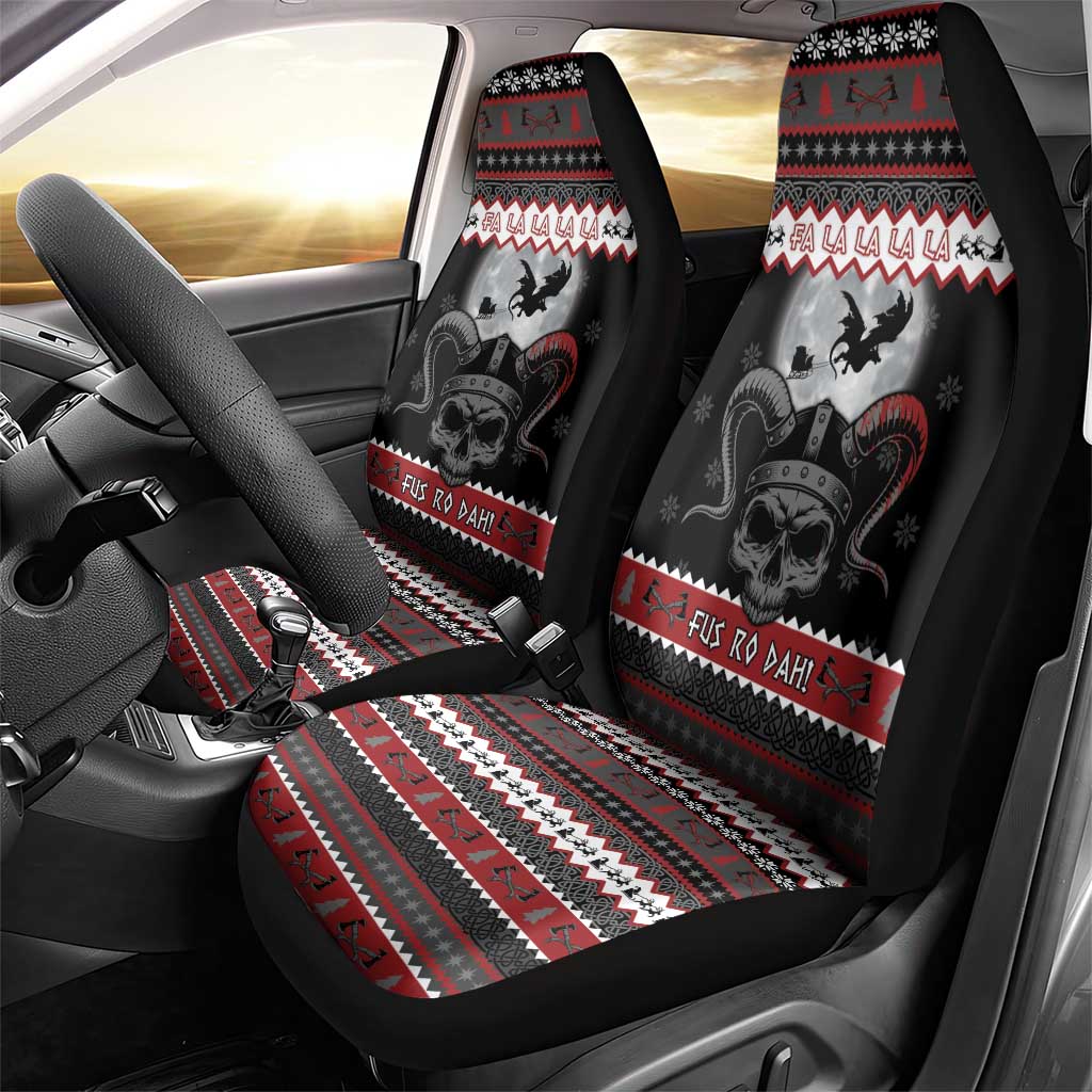 Vikings Christmas Car Seat Cover Fa La La La Fus Ro Dah - Wonder Print Shop