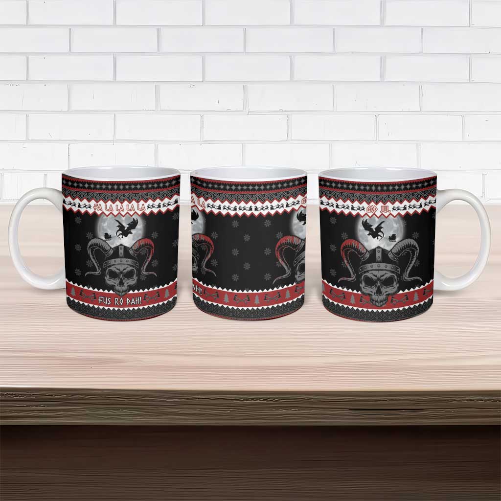 Vikings Christmas Ceramic Mug Fa La La La Fus Ro Dah - Wonder Print Shop