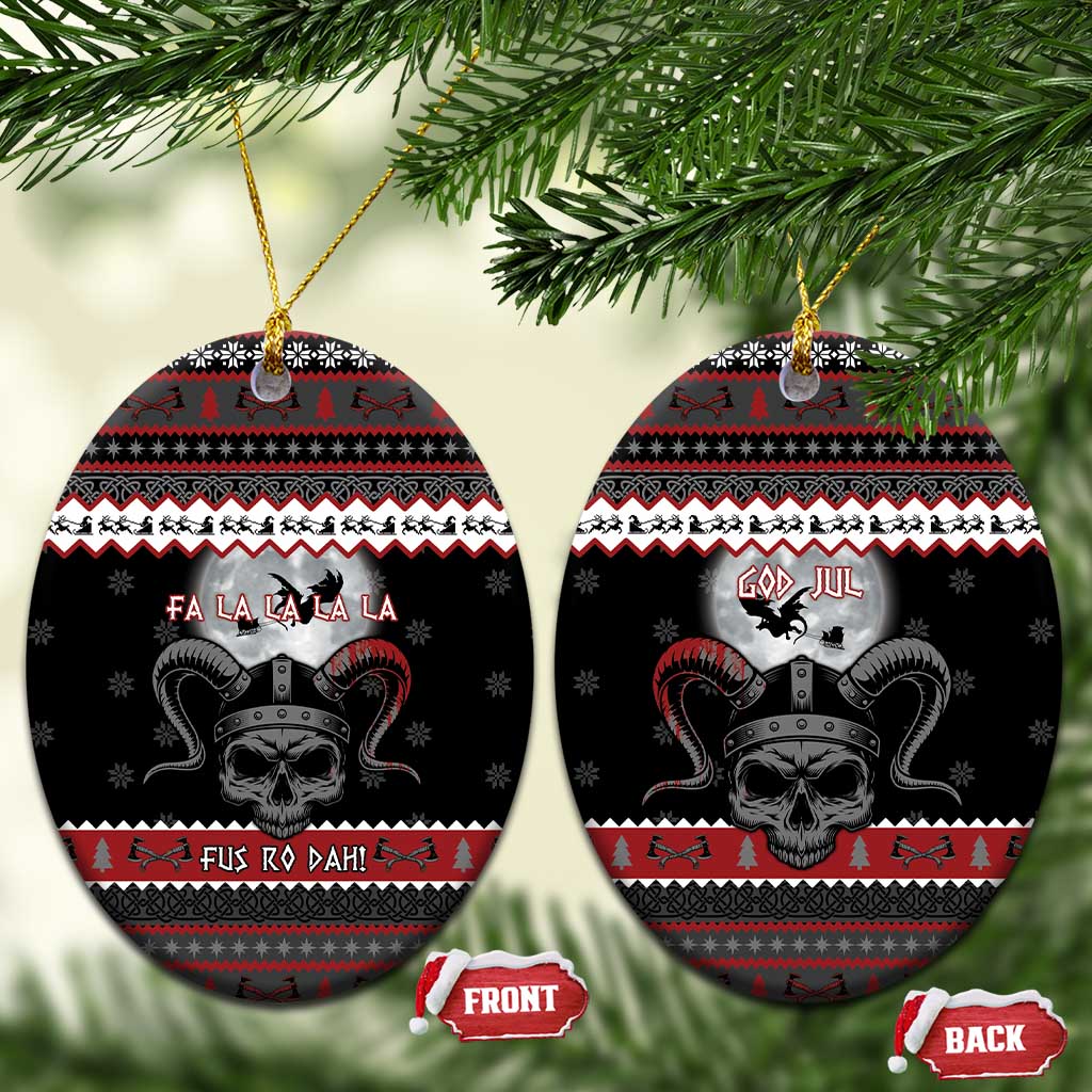 Vikings Christmas Ceramic Ornament Fa La La La Fus Ro Dah - Wonder Print Shop