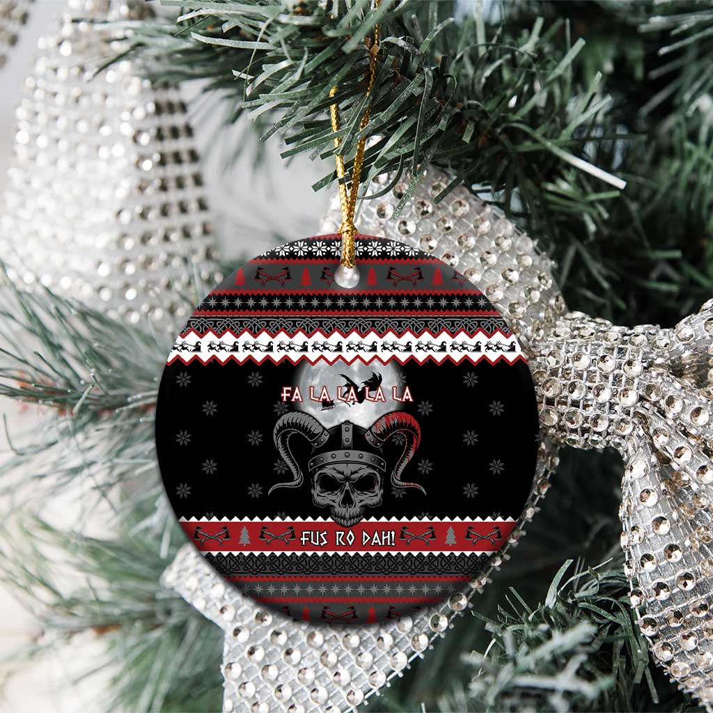 Vikings Christmas Ceramic Ornament Fa La La La Fus Ro Dah - Wonder Print Shop