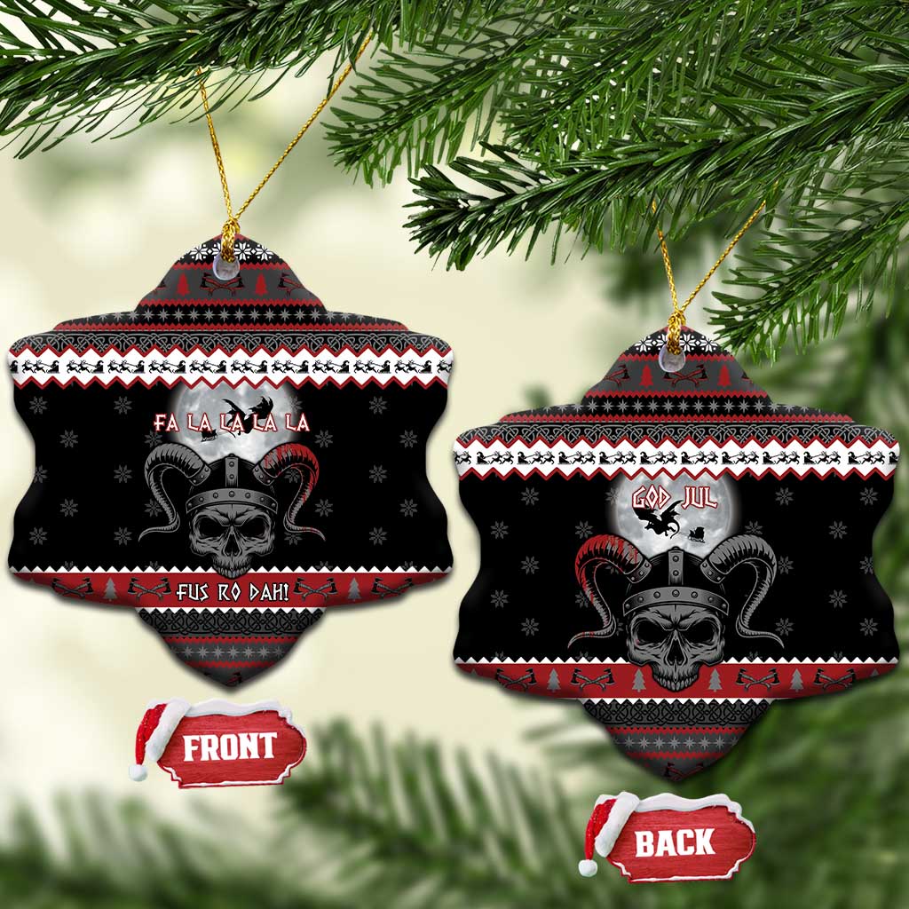 Vikings Christmas Ceramic Ornament Fa La La La Fus Ro Dah - Wonder Print Shop