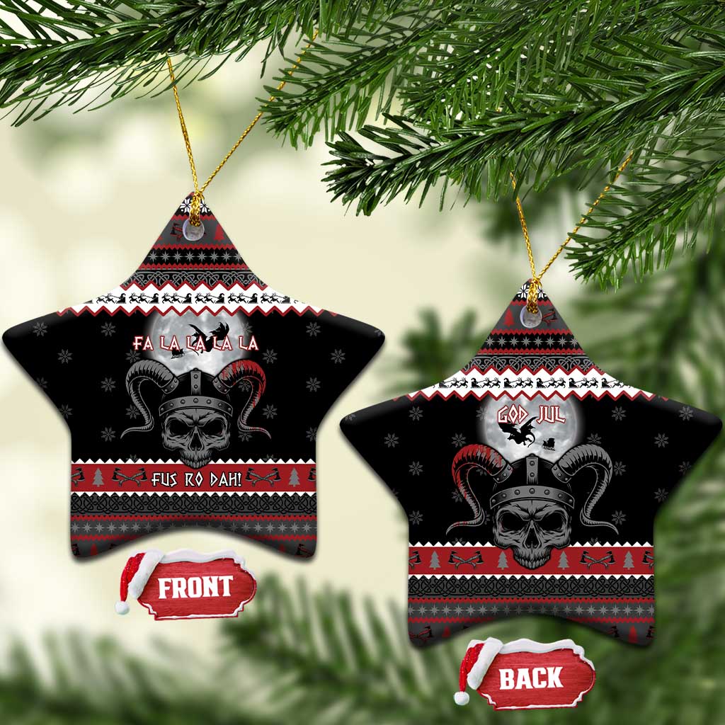 Vikings Christmas Ceramic Ornament Fa La La La Fus Ro Dah - Wonder Print Shop