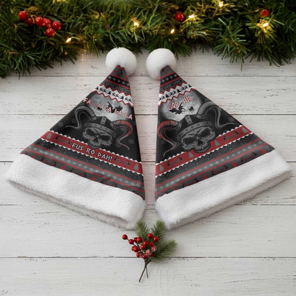 Vikings Christmas Santa Hat Fa La La La Fus Ro Dah - Wonder Print Shop