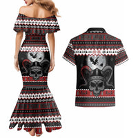 Vikings Christmas Couples Matching Mermaid Dress and Hawaiian Shirt Fa La La La Fus Ro Dah - Wonder Print Shop