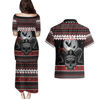 Vikings Christmas Couples Matching Puletasi and Hawaiian Shirt Fa La La La Fus Ro Dah - Wonder Print Shop