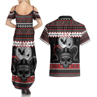 Vikings Christmas Couples Matching Summer Maxi Dress and Hawaiian Shirt Fa La La La Fus Ro Dah - Wonder Print Shop