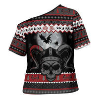 Vikings Christmas Cross Shoulder Shirt Fa La La La Fus Ro Dah - Wonder Print Shop