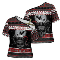 Vikings Christmas Cross Shoulder Shirt Fa La La La Fus Ro Dah - Wonder Print Shop