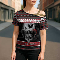 Vikings Christmas Cross Shoulder Shirt Fa La La La Fus Ro Dah - Wonder Print Shop