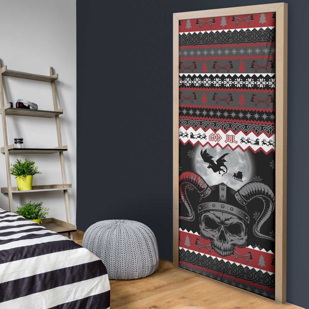 Vikings Christmas Door Cover Fa La La La Fus Ro Dah - Wonder Print Shop