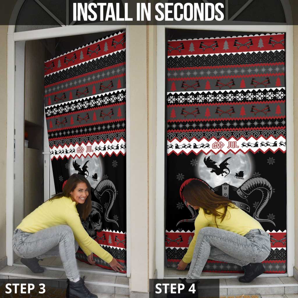 Vikings Christmas Door Cover Fa La La La Fus Ro Dah - Wonder Print Shop