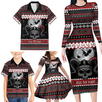 Vikings Christmas Family Matching Long Sleeve Bodycon Dress and Hawaiian Shirt Fa La La La Fus Ro Dah - Wonder Print Shop