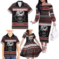 Vikings Christmas Family Matching Off The Shoulder Long Sleeve Dress and Hawaiian Shirt Fa La La La Fus Ro Dah - Wonder Print Shop