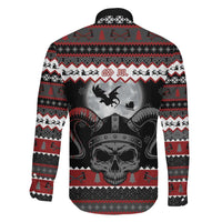 Vikings Christmas Family Matching Off The Shoulder Long Sleeve Dress and Hawaiian Shirt Fa La La La Fus Ro Dah - Wonder Print Shop