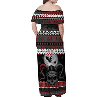Vikings Christmas Family Matching Off Shoulder Maxi Dress and Hawaiian Shirt Fa La La La Fus Ro Dah - Wonder Print Shop