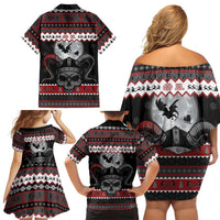 Vikings Christmas Family Matching Off Shoulder Short Dress and Hawaiian Shirt Fa La La La Fus Ro Dah - Wonder Print Shop