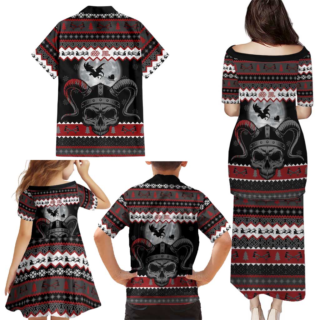 Vikings Christmas Family Matching Puletasi and Hawaiian Shirt Fa La La La Fus Ro Dah - Wonder Print Shop