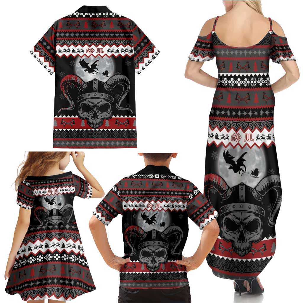 Vikings Christmas Family Matching Summer Maxi Dress and Hawaiian Shirt Fa La La La Fus Ro Dah - Wonder Print Shop