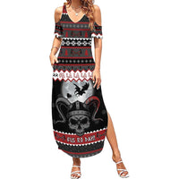 Vikings Christmas Family Matching Summer Maxi Dress and Hawaiian Shirt Fa La La La Fus Ro Dah - Wonder Print Shop