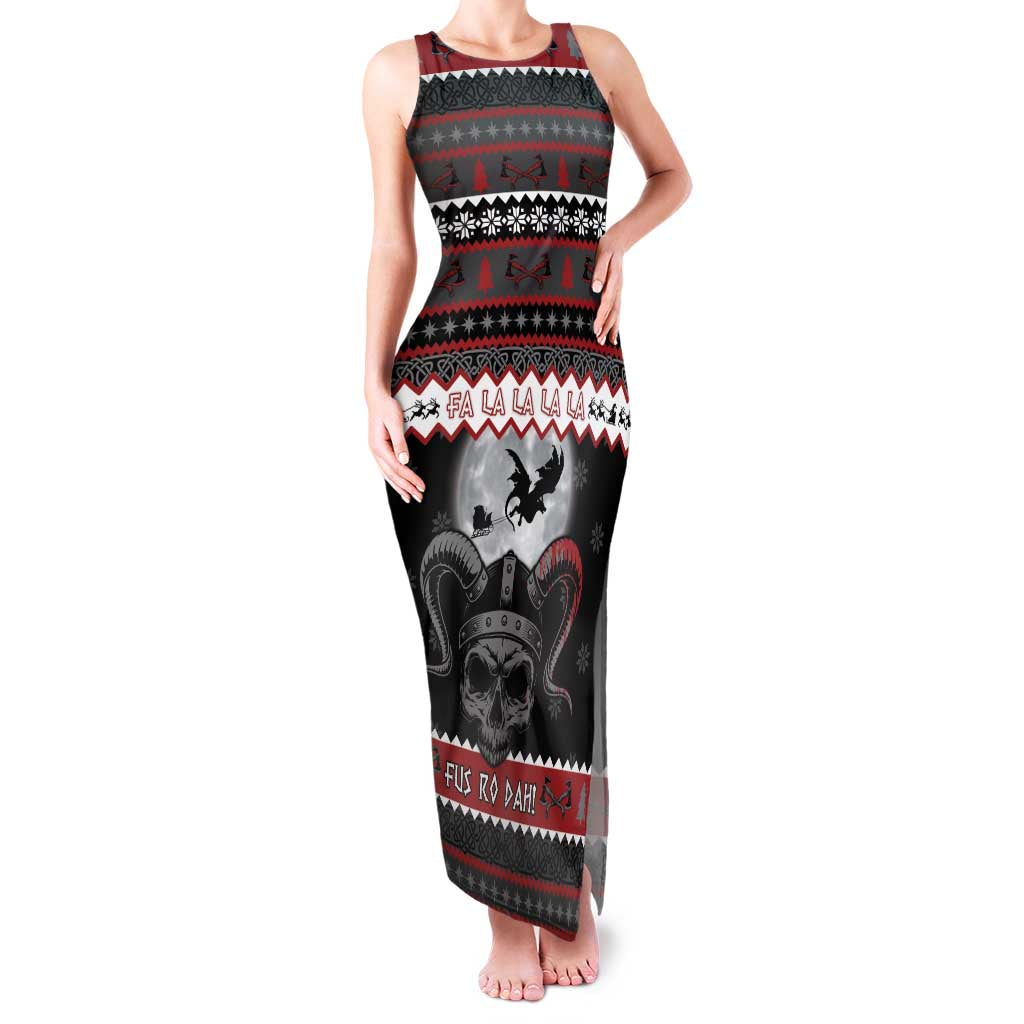 Vikings Christmas Family Matching Tank Maxi Dress and Hawaiian Shirt Fa La La La Fus Ro Dah - Wonder Print Shop