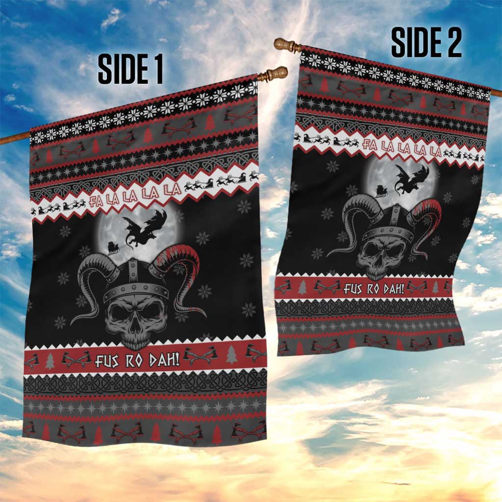 Vikings Christmas Garden Flag Fa La La La Fus Ro Dah - Wonder Print Shop