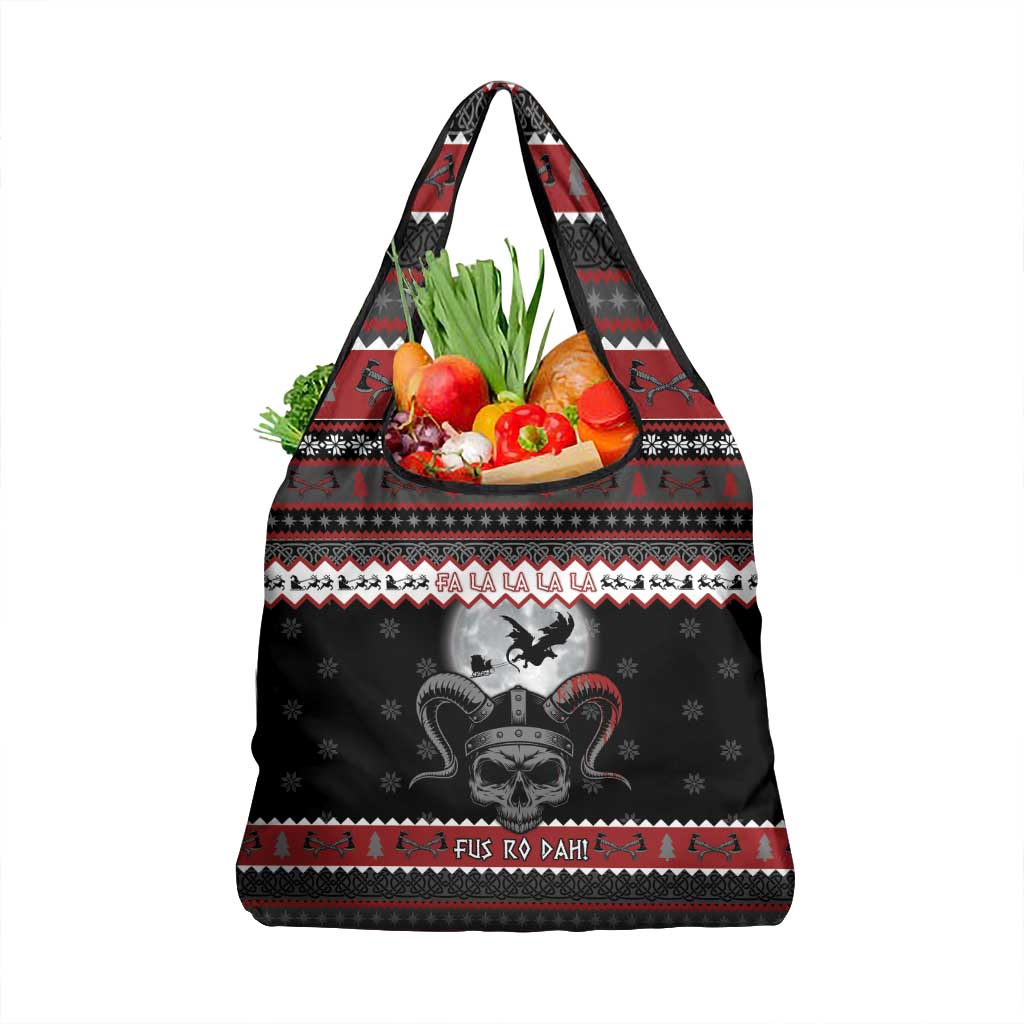 Vikings Christmas Grocery Bag Fa La La La Fus Ro Dah - Wonder Print Shop