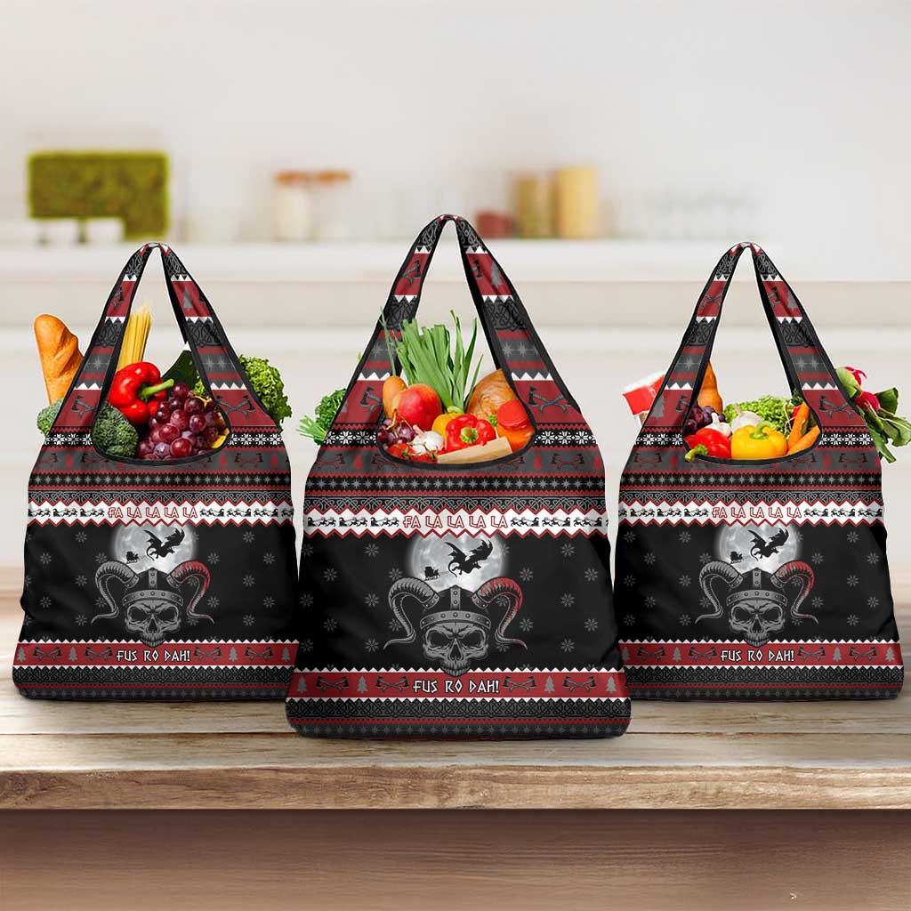 Vikings Christmas Grocery Bag Fa La La La Fus Ro Dah - Wonder Print Shop