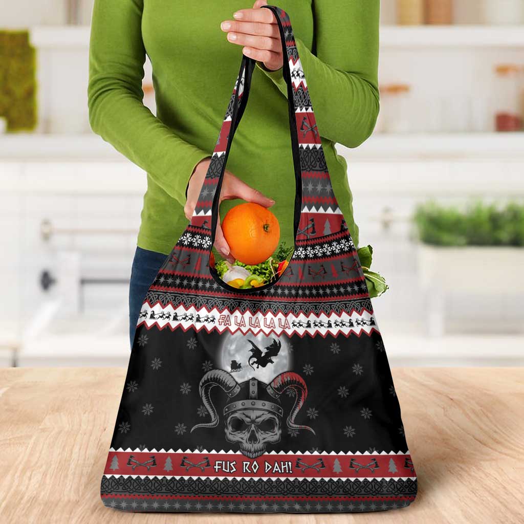 Vikings Christmas Grocery Bag Fa La La La Fus Ro Dah - Wonder Print Shop
