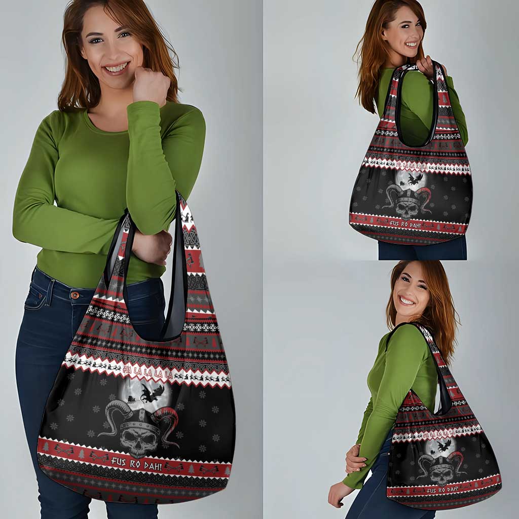 Vikings Christmas Grocery Bag Fa La La La Fus Ro Dah - Wonder Print Shop