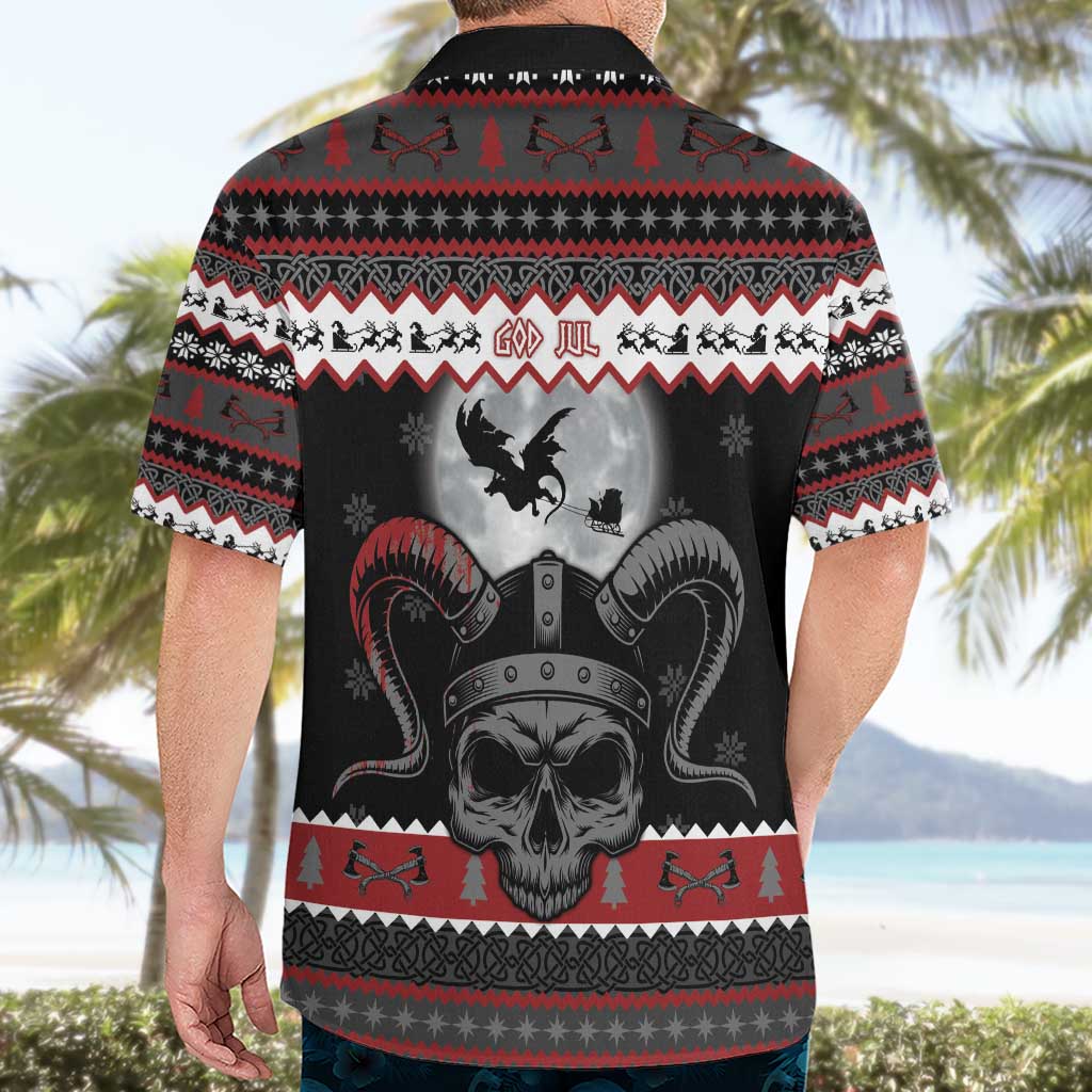 Vikings Christmas Hawaiian Shirt Fa La La La Fus Ro Dah - Wonder Print Shop