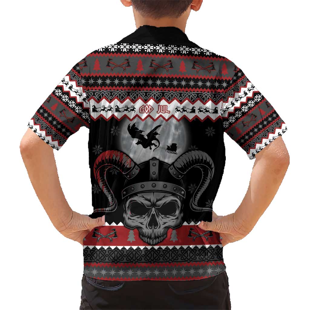 Vikings Christmas Hawaiian Shirt Fa La La La Fus Ro Dah - Wonder Print Shop