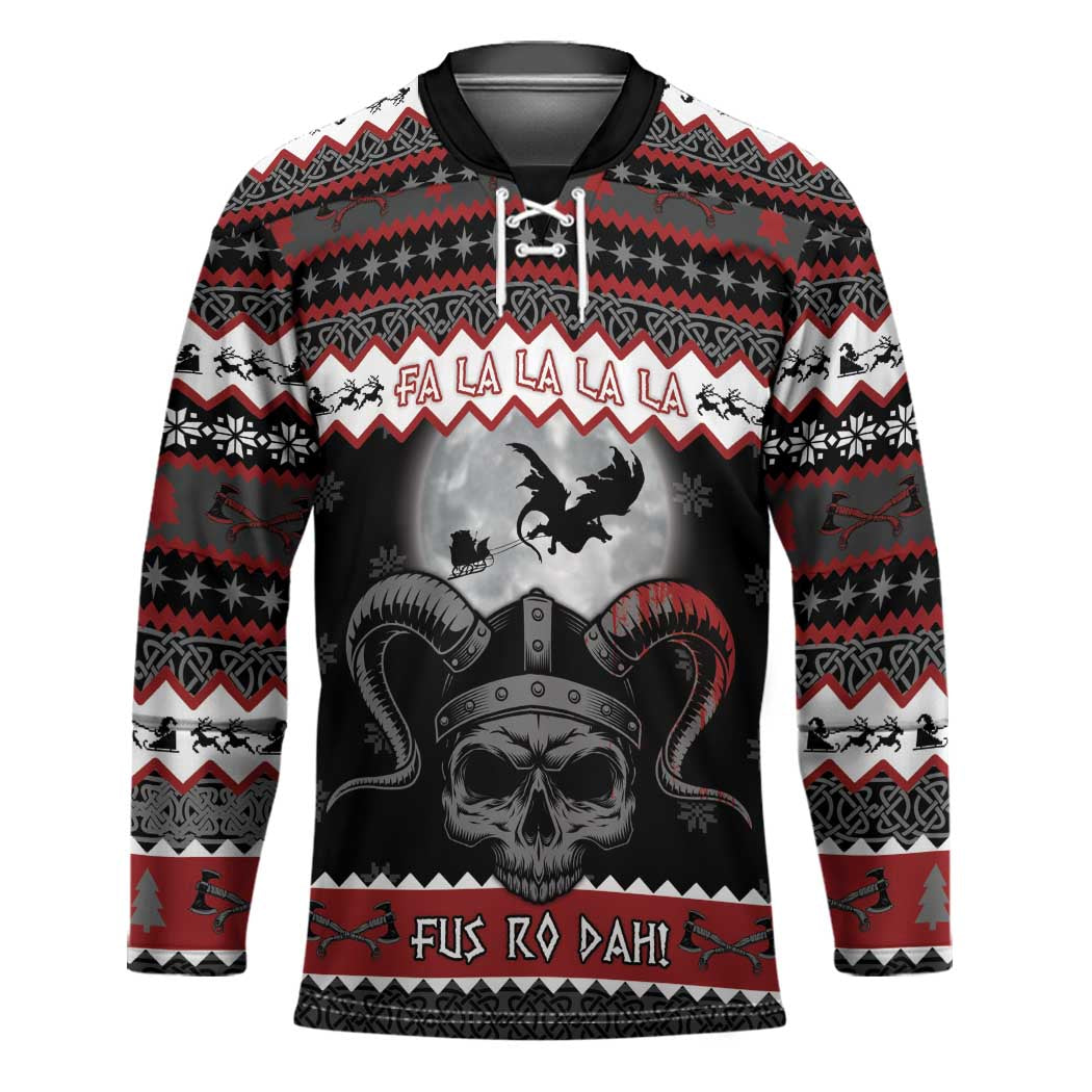 Vikings Christmas Hockey Jersey Fa La La La Fus Ro Dah - Wonder Print Shop