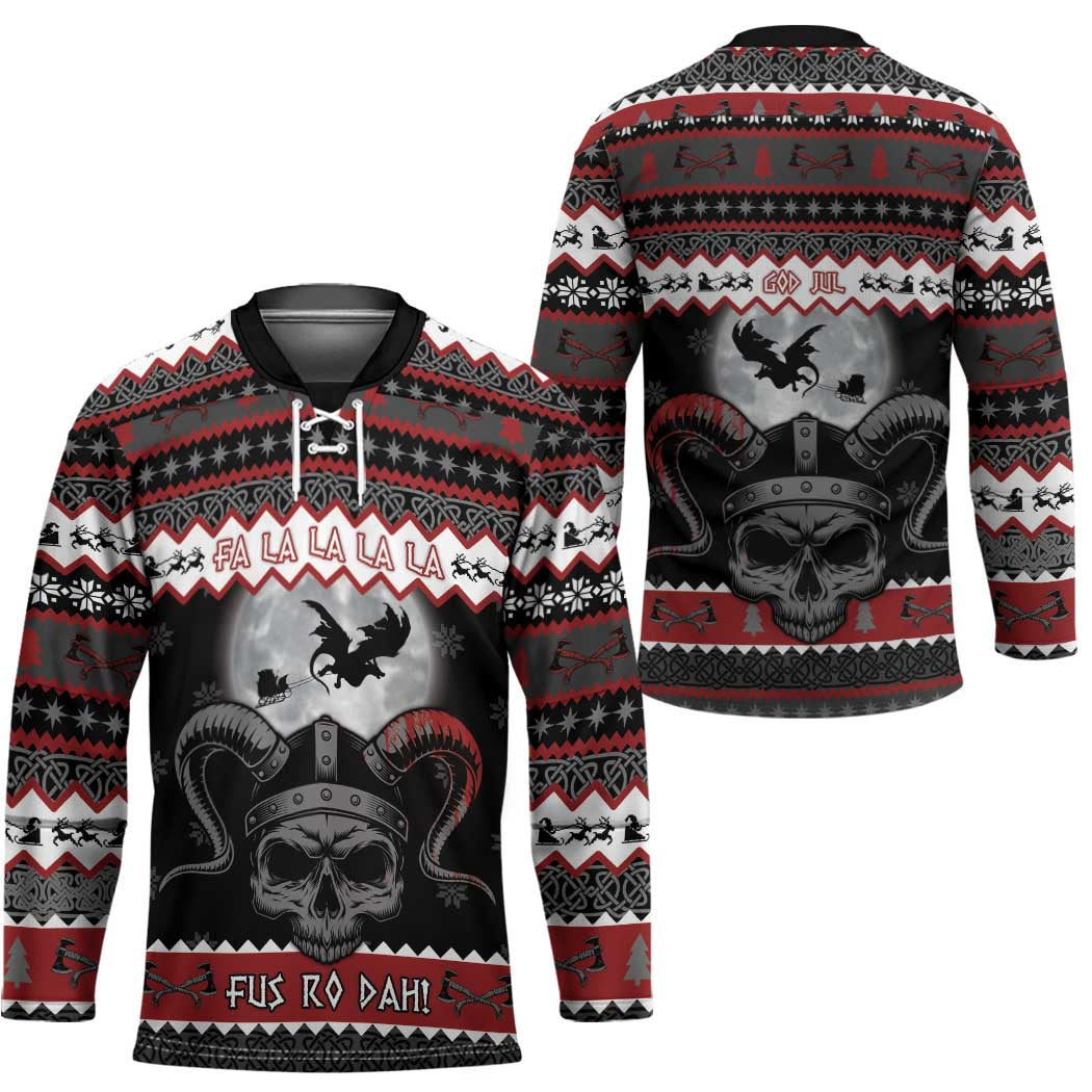 Vikings Christmas Hockey Jersey Fa La La La Fus Ro Dah - Wonder Print Shop
