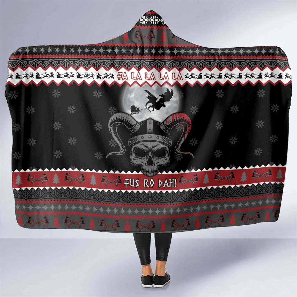 Vikings Christmas Hooded Blanket Fa La La La Fus Ro Dah - Wonder Print Shop