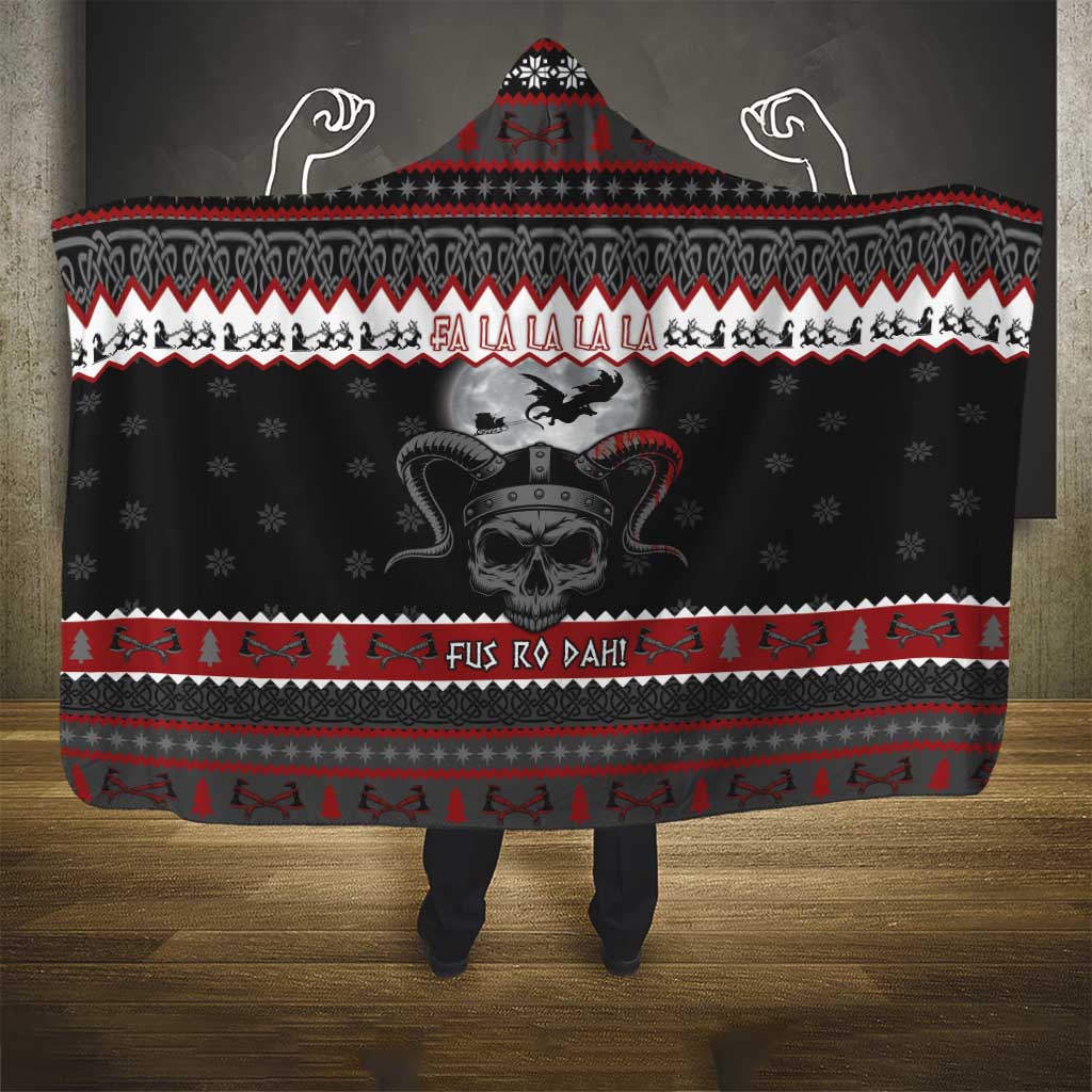 Vikings Christmas Hooded Blanket Fa La La La Fus Ro Dah - Wonder Print Shop