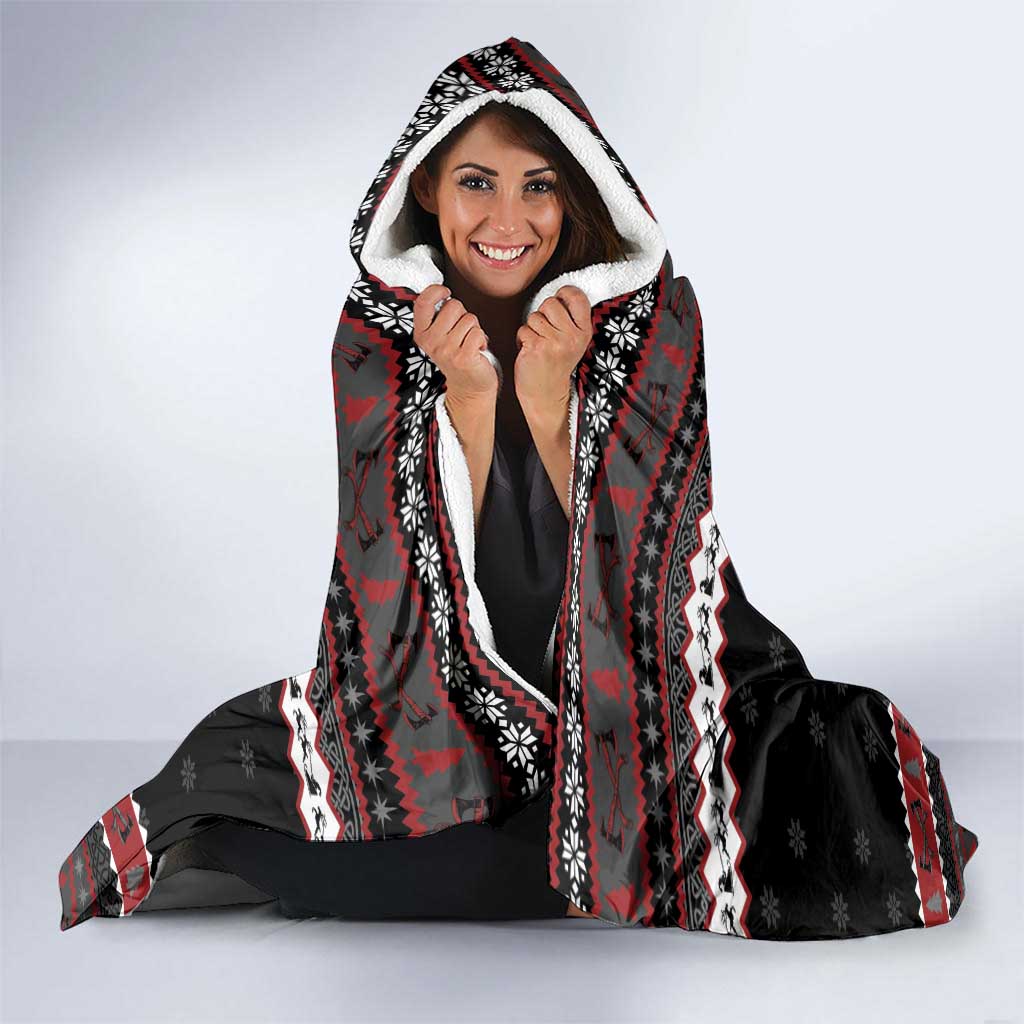 Vikings Christmas Hooded Blanket Fa La La La Fus Ro Dah - Wonder Print Shop
